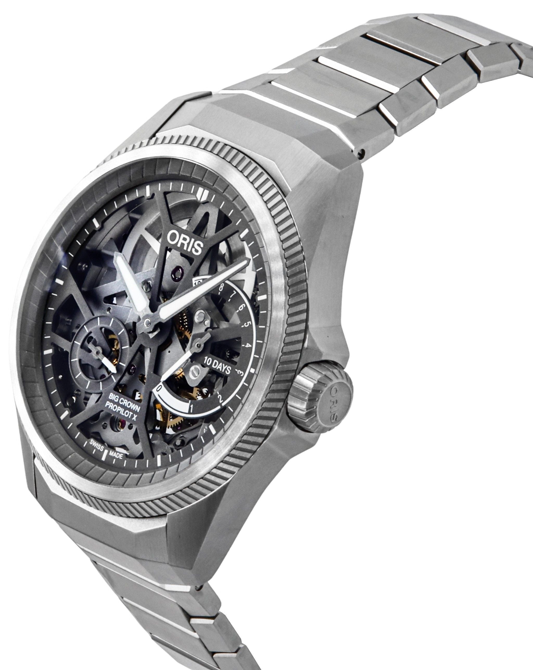 Oris Propilot X Titanium Grey Skeleton Dial Automatic 01-115-7759-7153-Set7-22-01TLC 100M Men's Watch