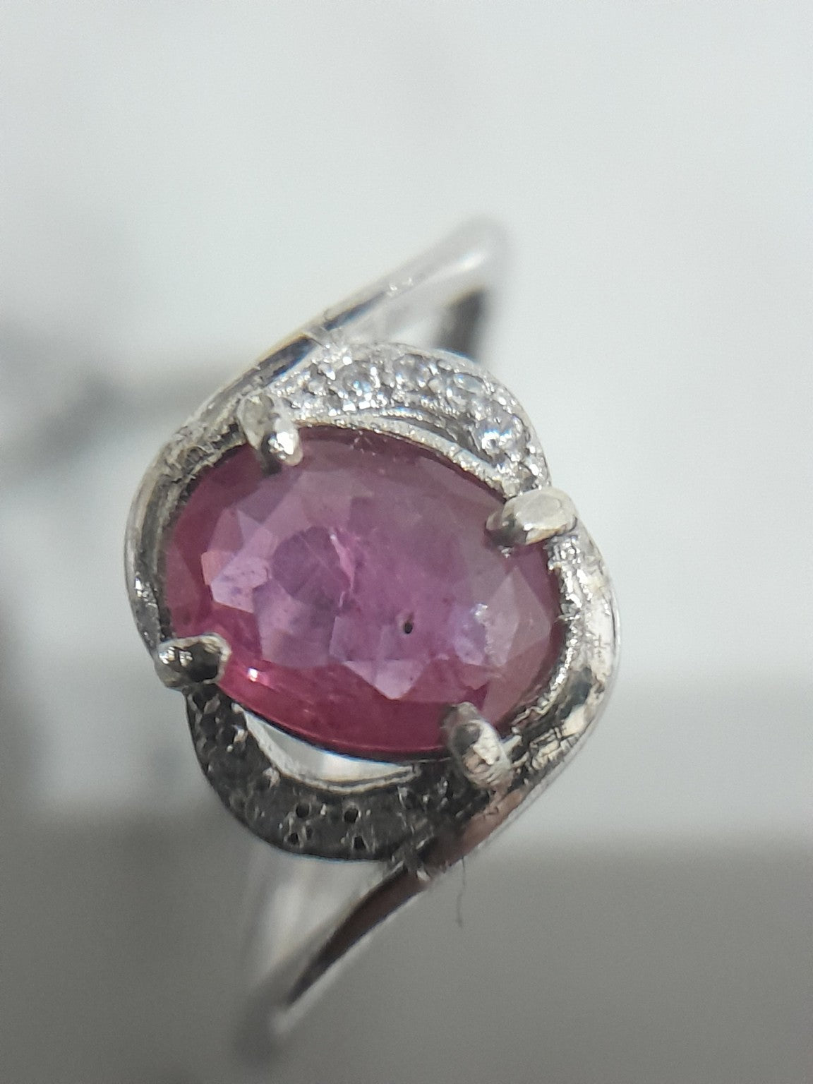 0.85ct Natural Pink Sapphire Adjustable Ring – S925 Silver - Prestige Stones