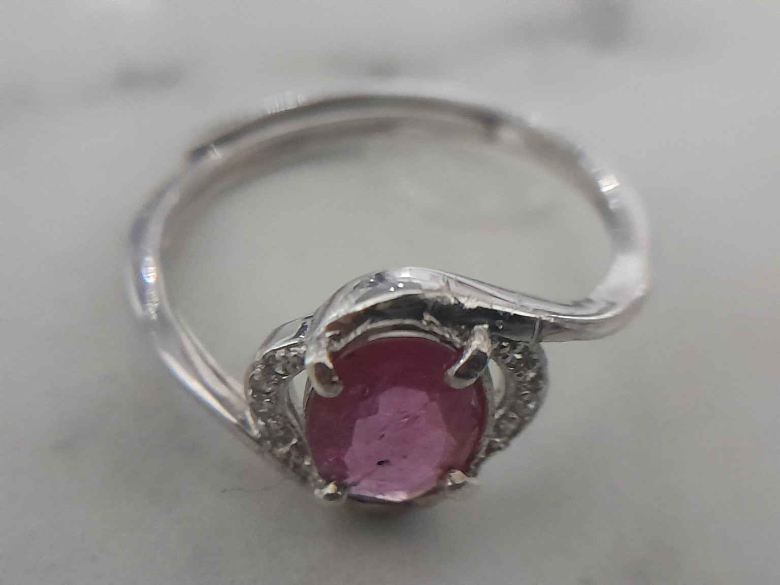 0.85ct Natural Pink Sapphire Adjustable Ring – S925 Silver - Prestige Stones