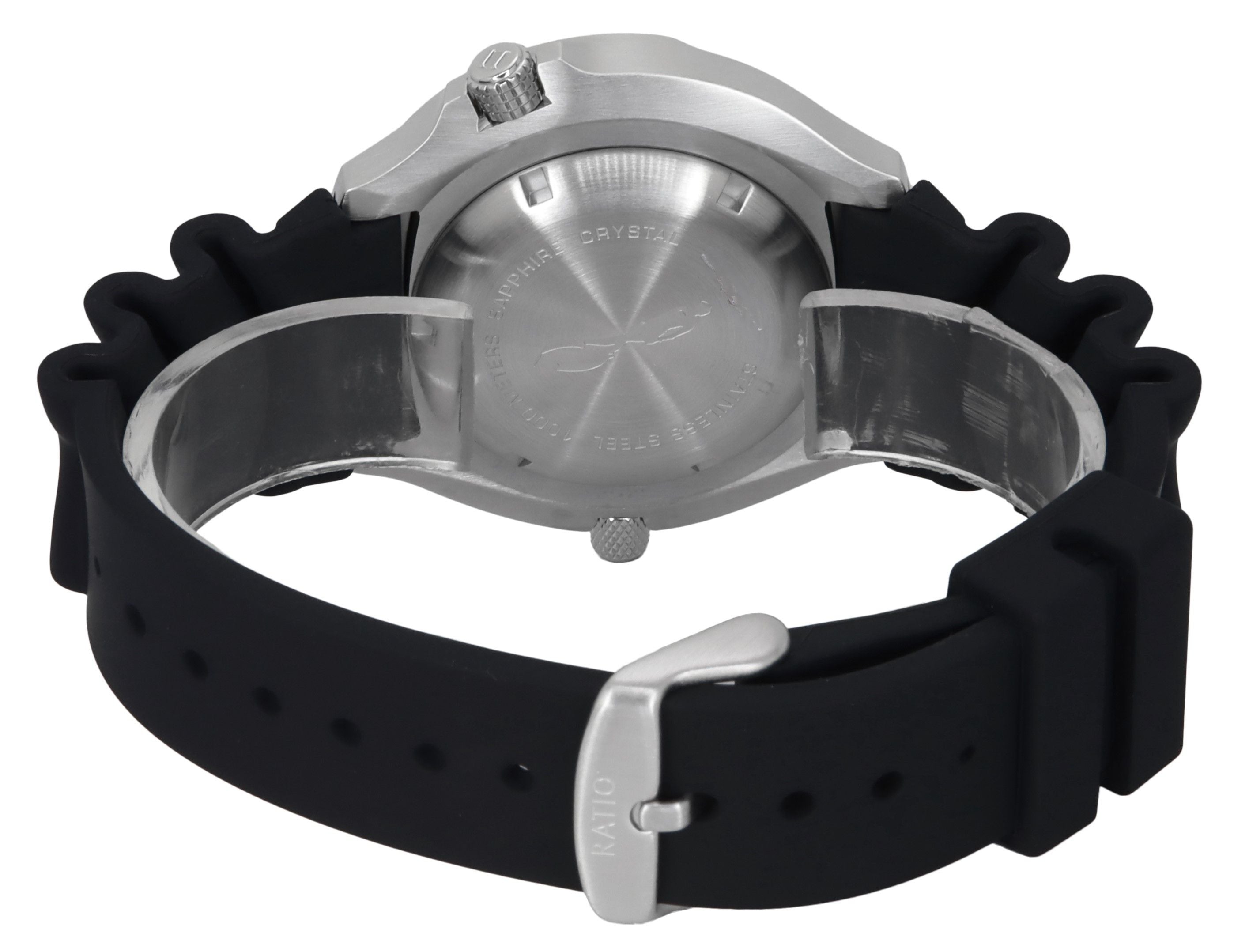Ratio FreeDiver Version 02 Helium Safe 1000M Sapphire Quartz Black Dial 1038EF102V-BLK-V02 Men's Watch