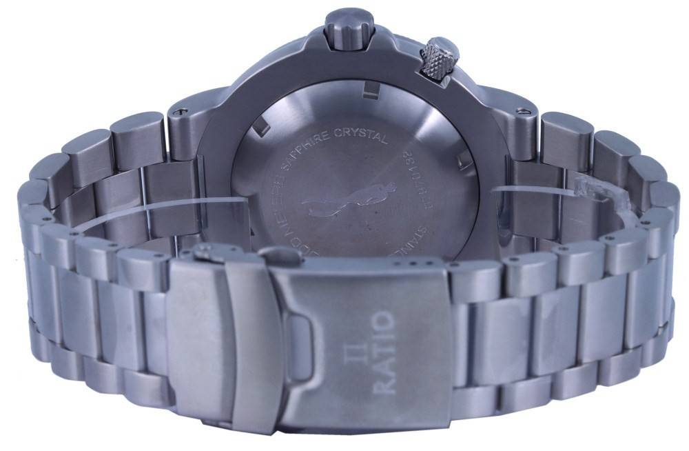 Ratio FreeDiver Black Dial Stainless Steel Quartz 1050MD93-02V-BLK 1000M Men's Watch
