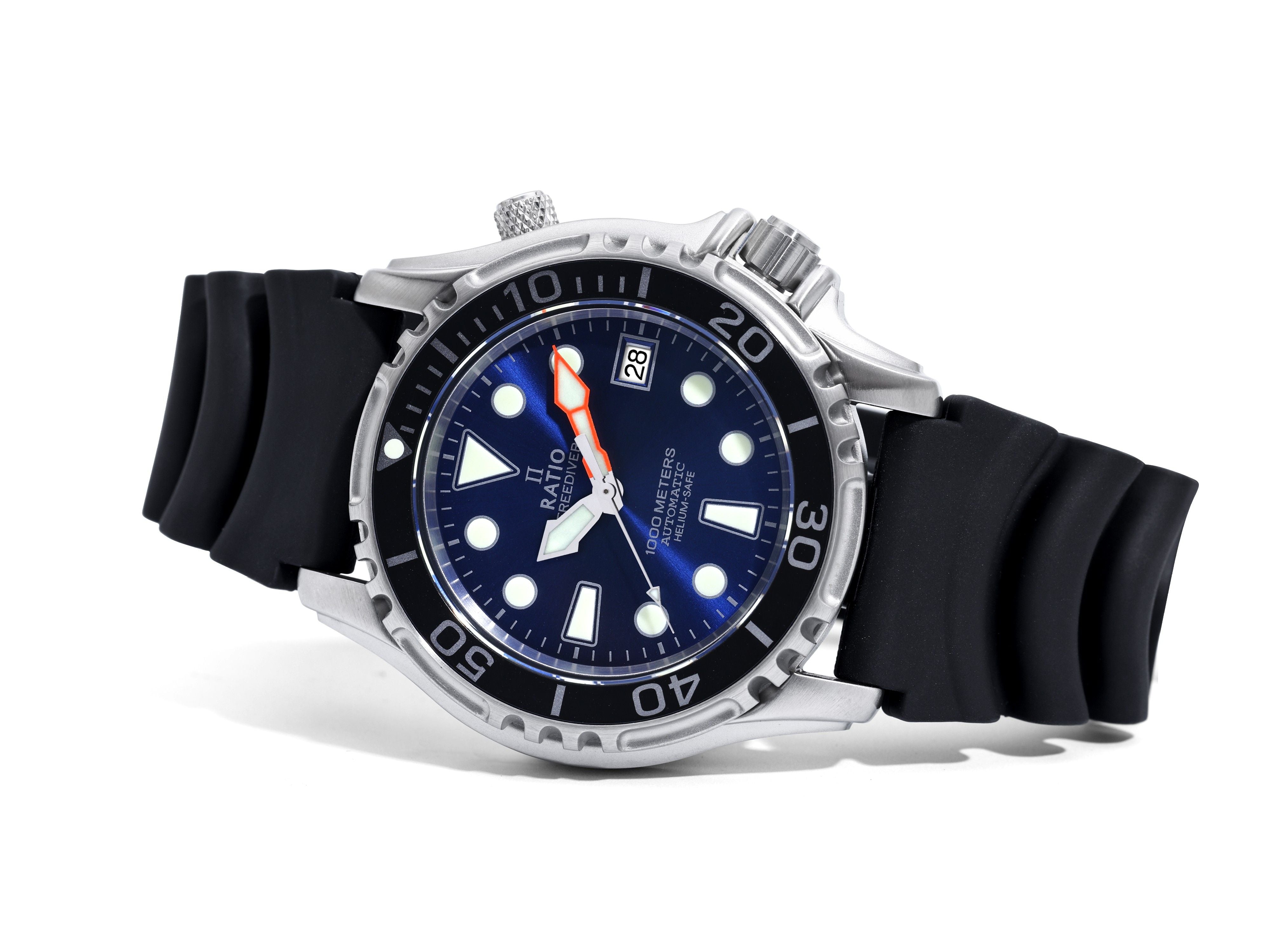Ratio FreeDiver Helium Safe 1000M Stainless Steel Automatic 1066KE20-33VA-BLU Men's Watch