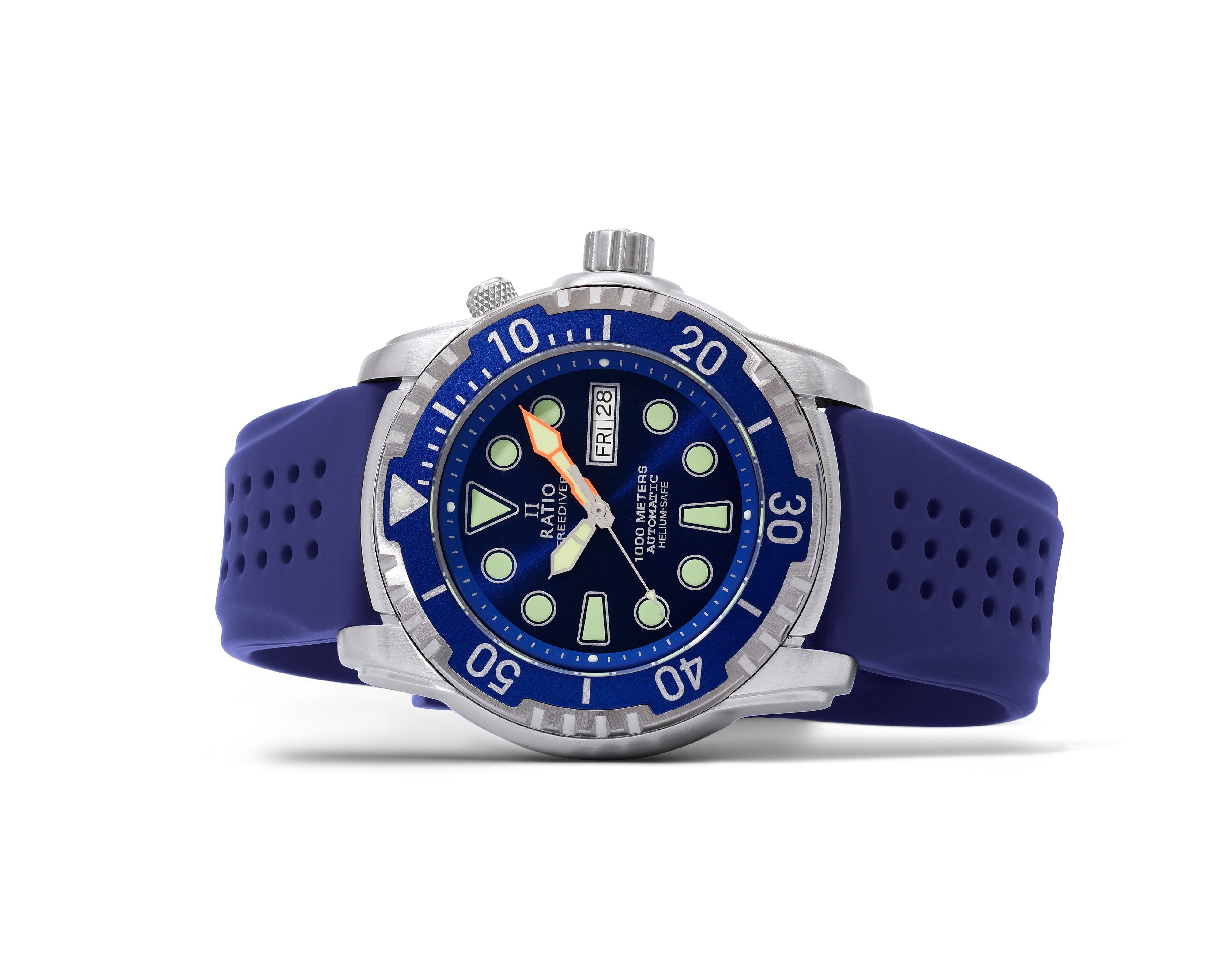 Ratio FreeDiver Version 02 Helium Safe 1000M Sapphire Automatic Blue Dial 1068HA90-34VA-BLU-V02 Men's Watch