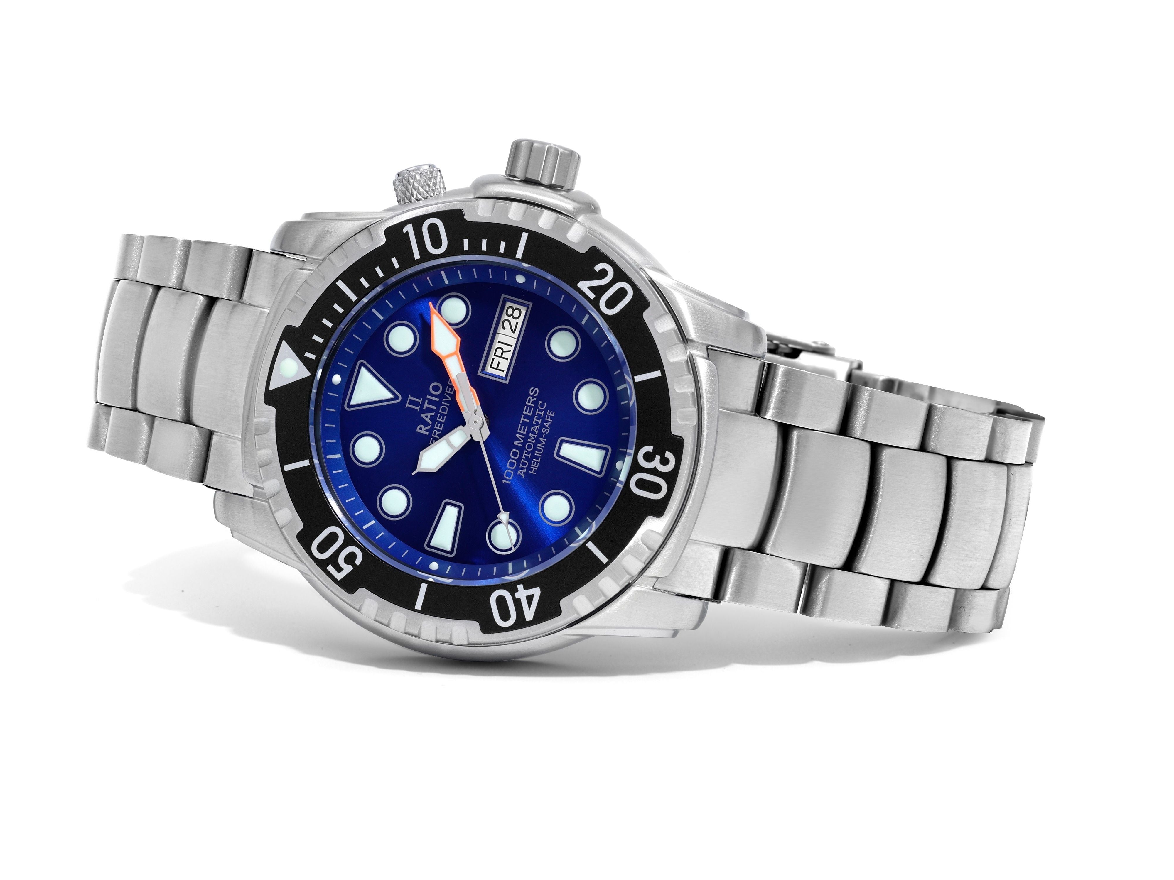Ratio FreeDiver Helium-Safe 1000M Sapphire Automatic 1068HA96-34VA-BLU Men's Watch