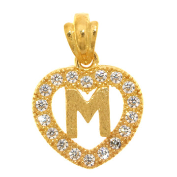 22carat Gold Heart M Pendant - A115858