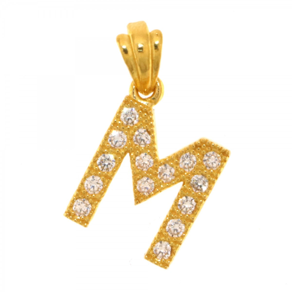 22ct Gold M Pendant - A115860