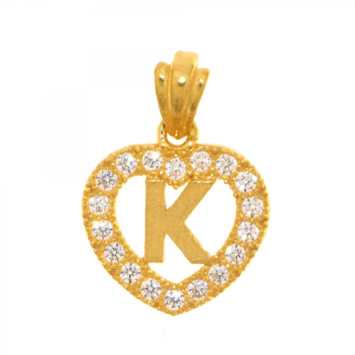 22carat Gold Heart K Pendant - A115880