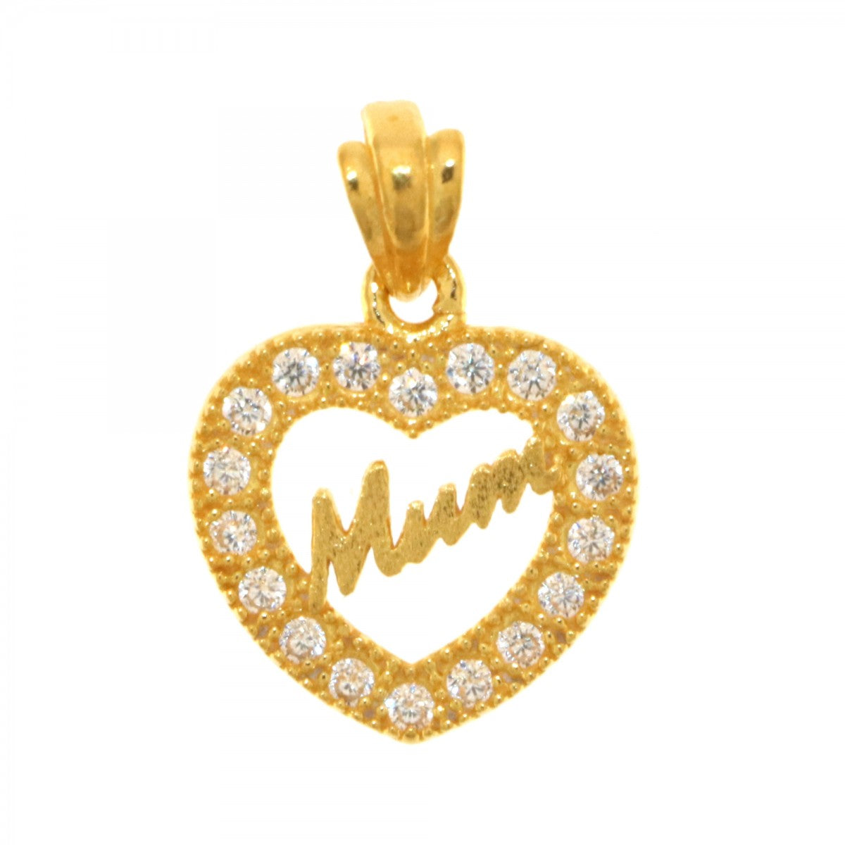 22carat Gold Heart MUM Pendant - A115882