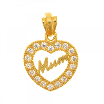 22carat Gold Heart MUM Pendant - A115882