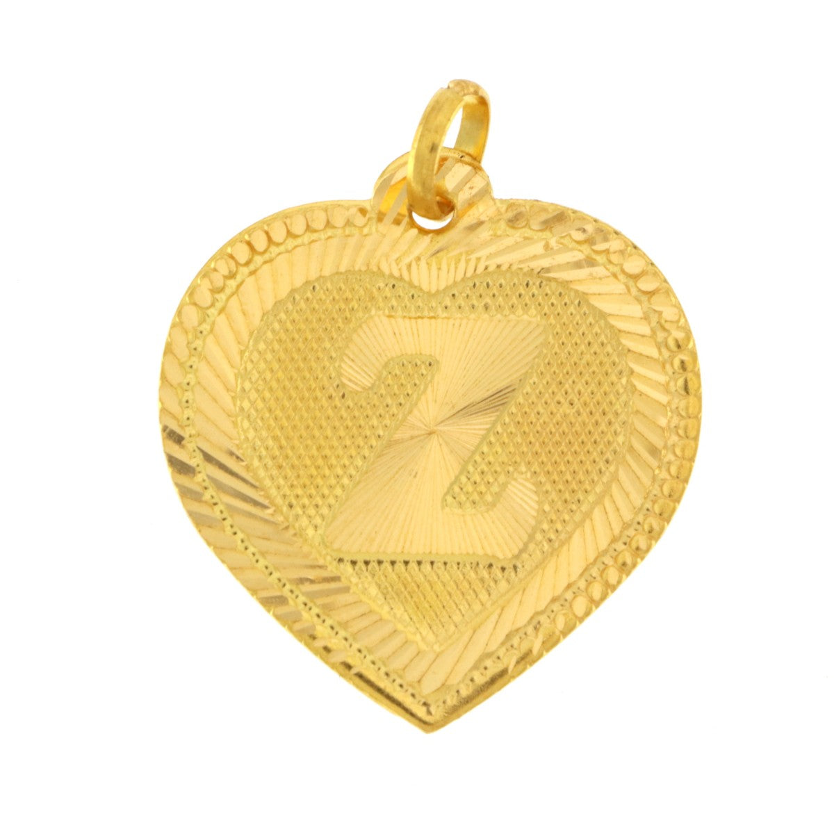 22ct Gold Heart Z Pendant - A116064