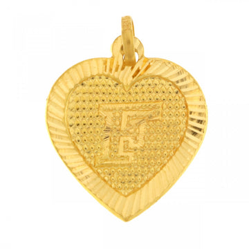 22ct Gold Heart F Pendant - A116065
