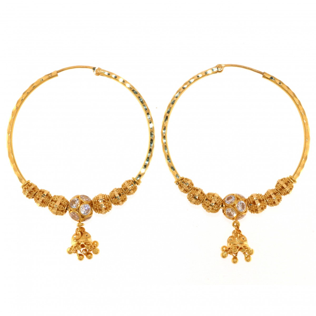 22ct Gold Extra Large Hoop Earrings - A116413