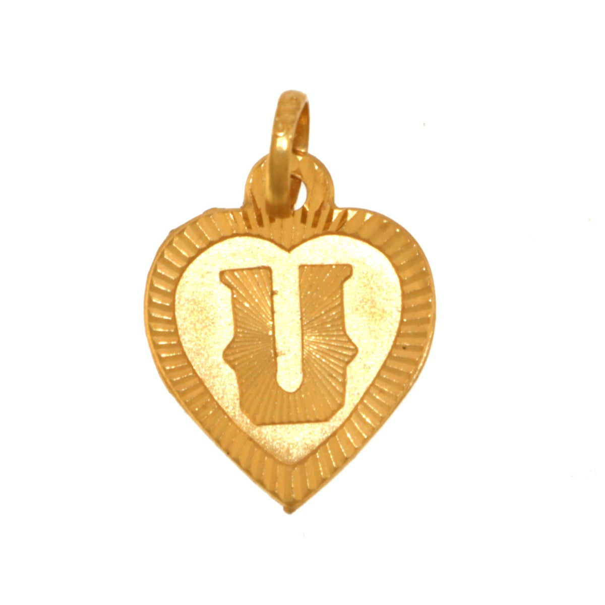 22ct Gold Heart U Pendant - A116540