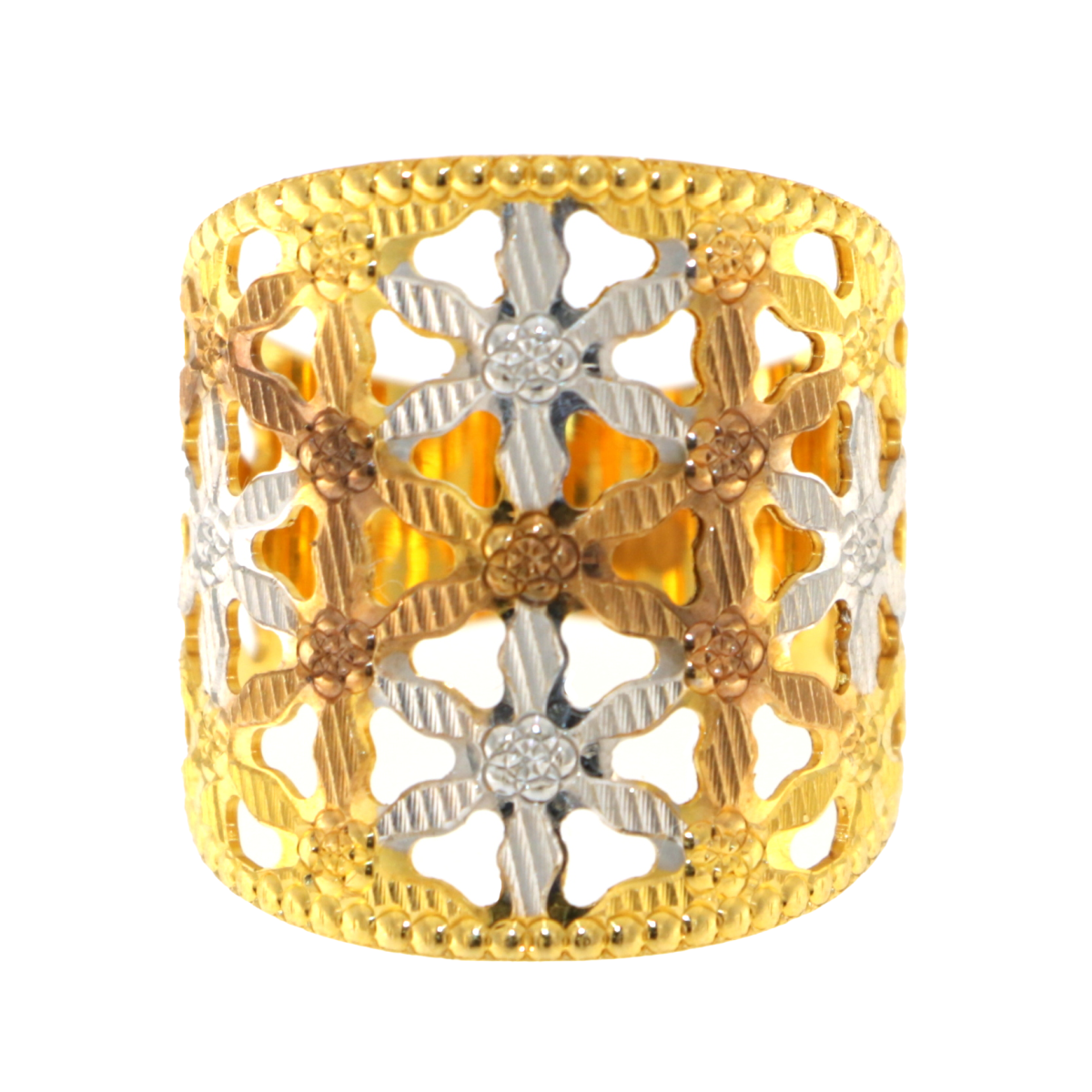 22carat Three Colour Gold Ladies Ring - A116935