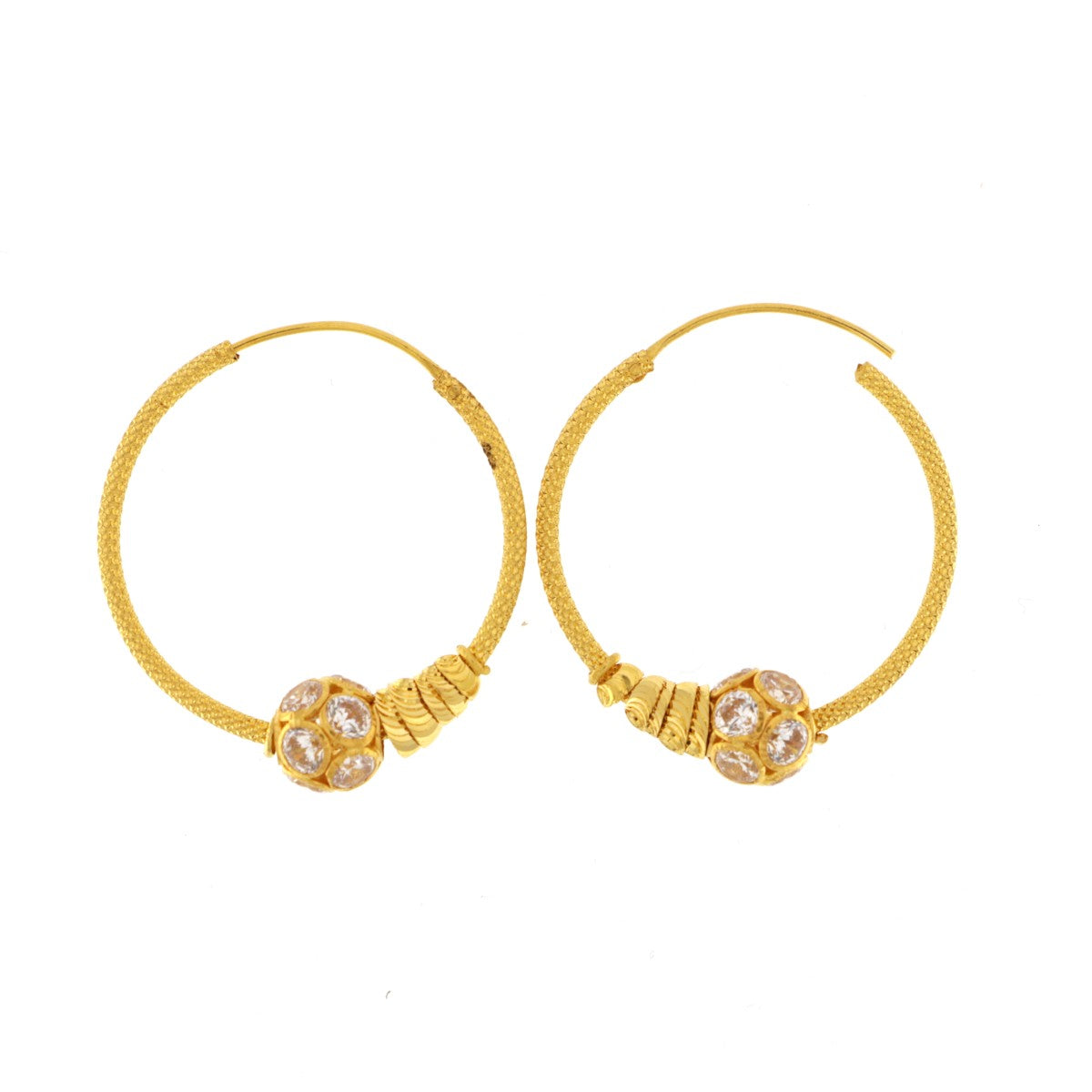 22ct Gold Medium Hoop Earrings - A117003