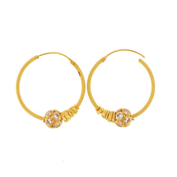 22ct Gold Medium Hoop Earrings - A117003