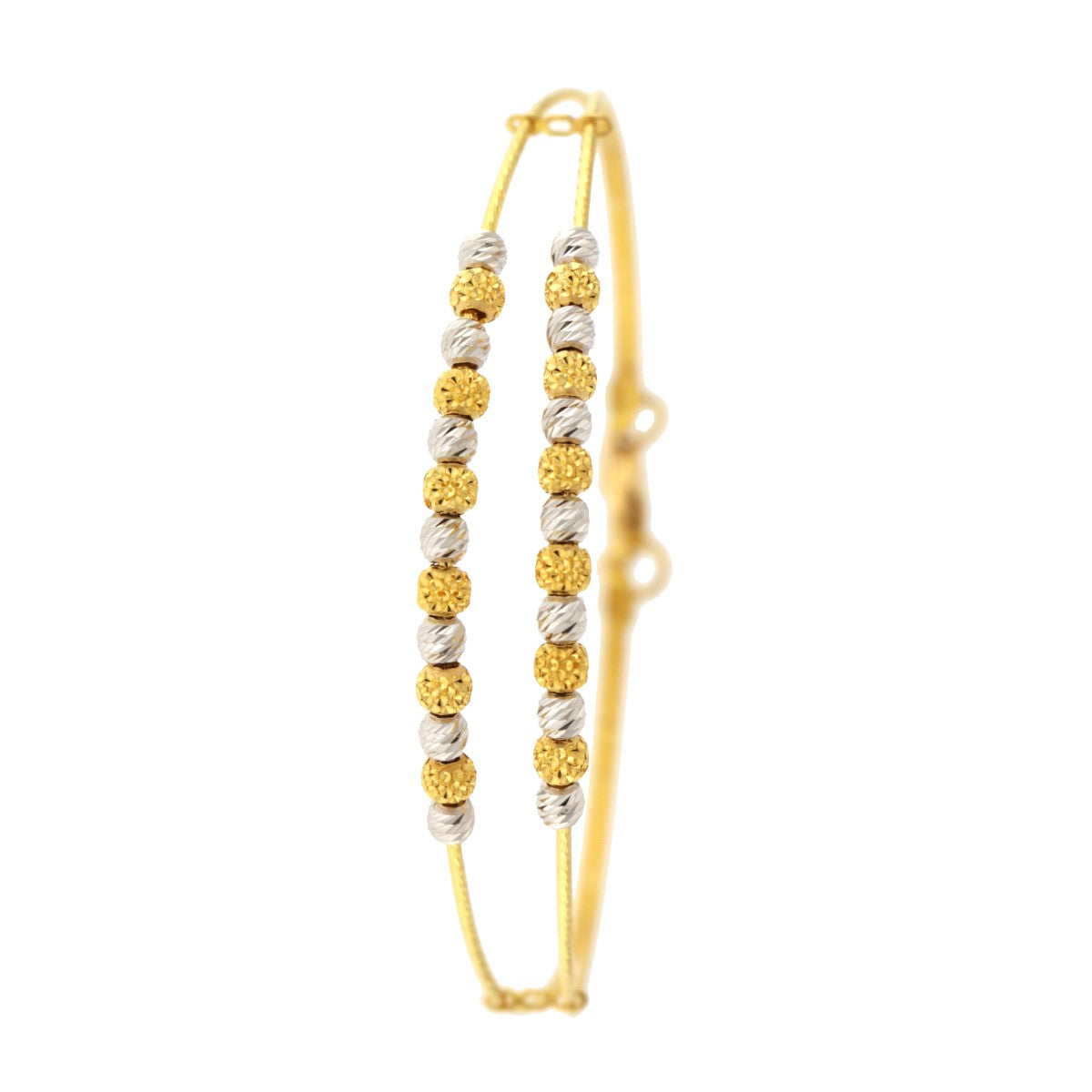 22ct Gold Two Colour Bangle (Openable) - A117233