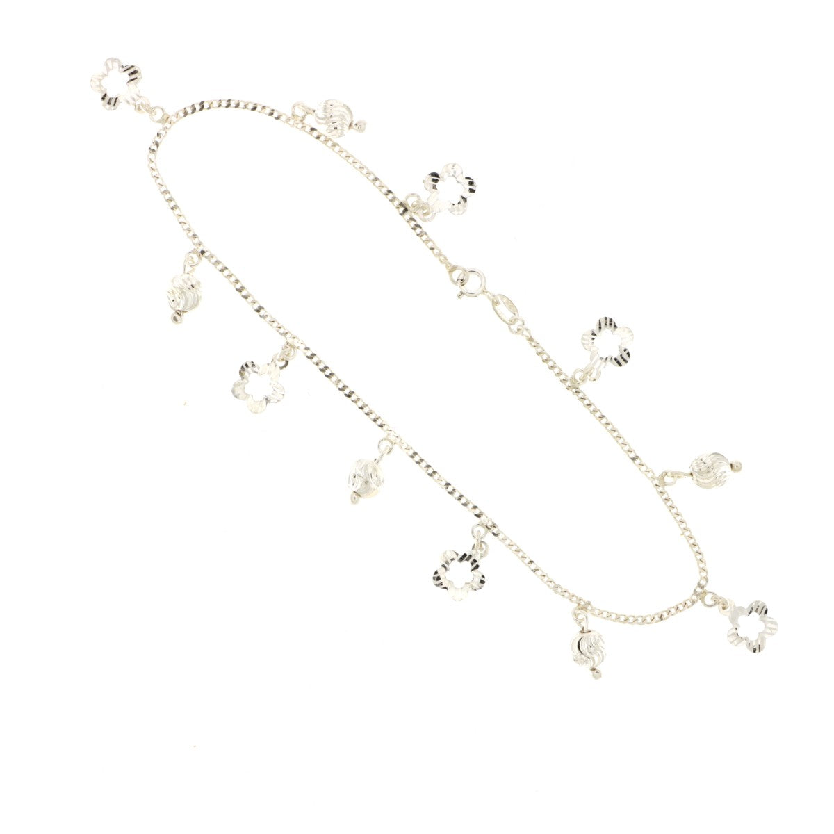 925 Sterling Silver Charms Anklet (Single) - A117249