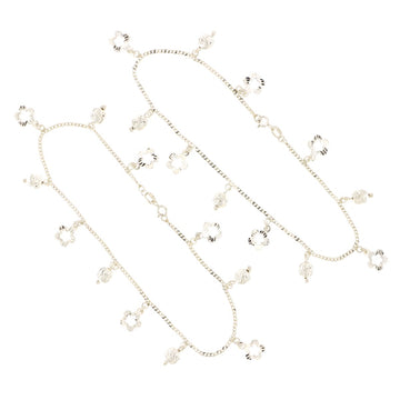 925 Sterling Silver Charms Anklets (Pair) - A117250