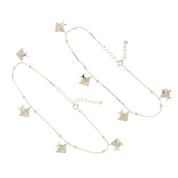 925 Sterling Silver Charms Anklet (Pair) - A117258