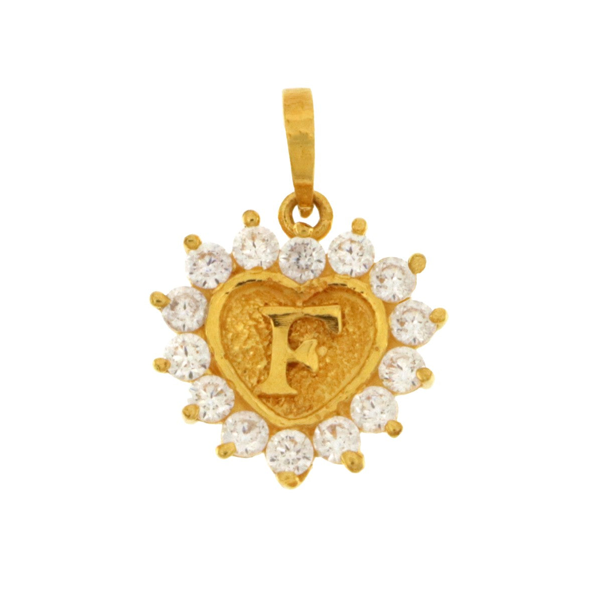 22ct Gold Heart F Pendant | 1.73g - A117809