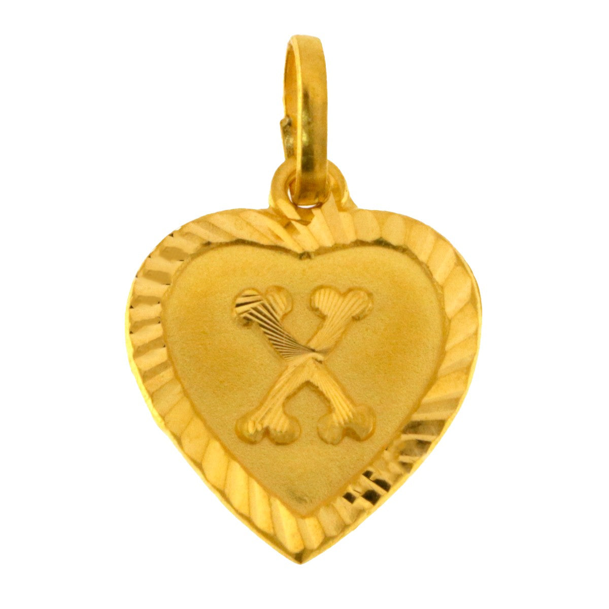 22ct Gold Heart X Pendant | 1.25g - A117824