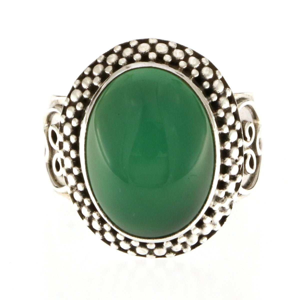 925 Sterling Silver Green Onyx Ring - A117850