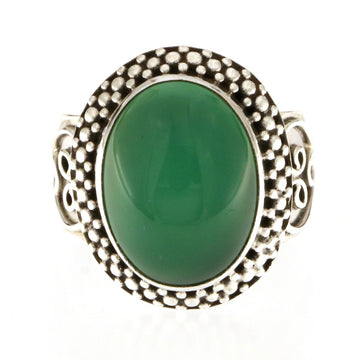925 Sterling Silver Green Onyx Ring - A117850