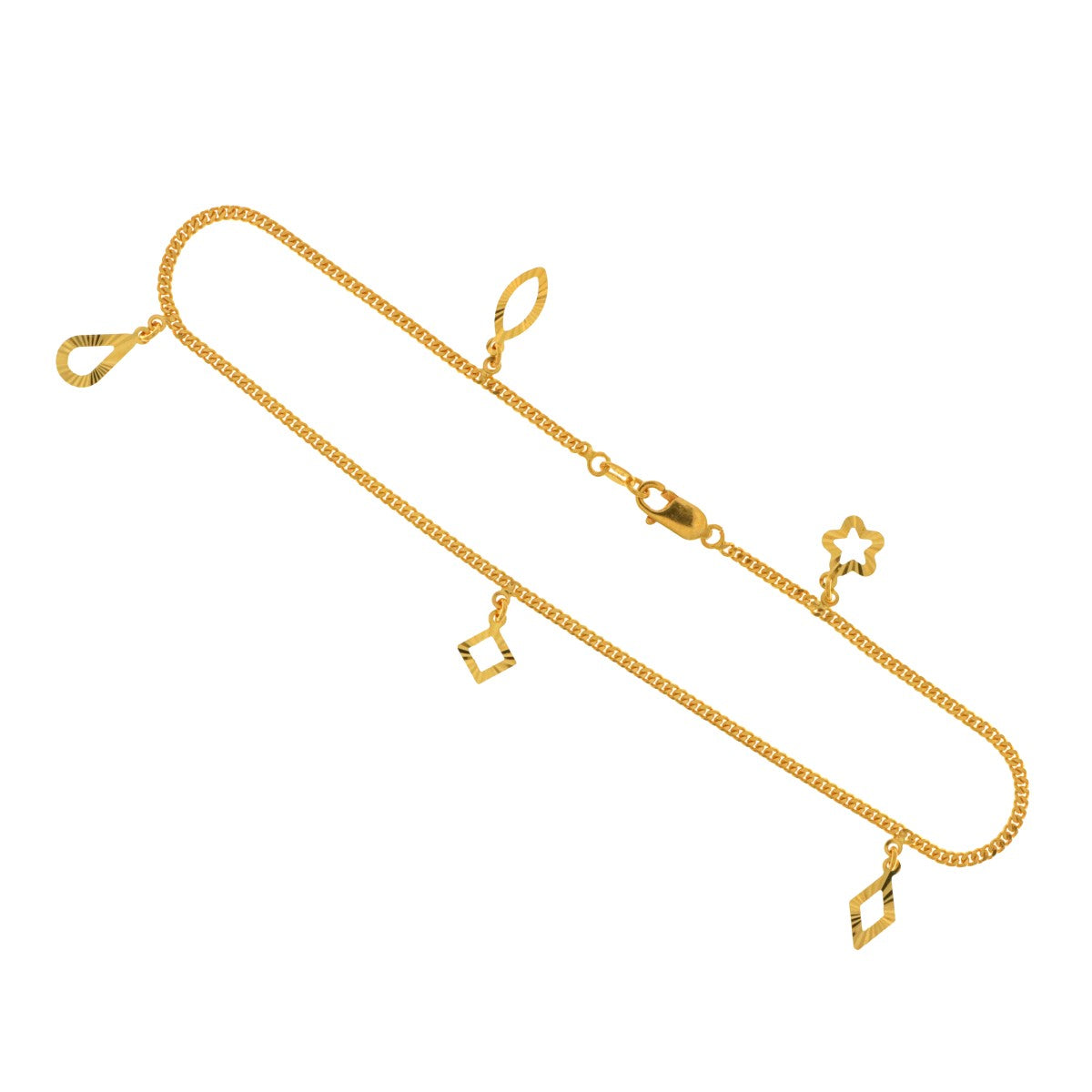 22ct Gold Charms Anklet (Single) | 6.7g - A117941