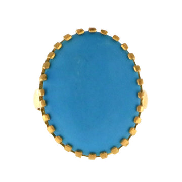 22ct Gold Real Tuquoise Ring | Length 22.2mm - A118046