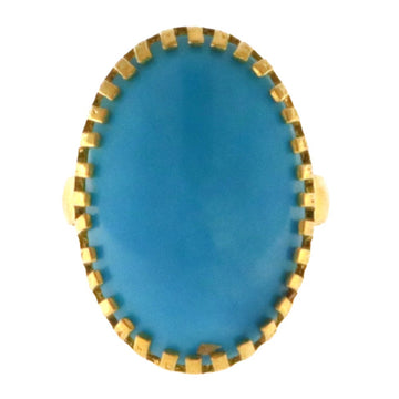 22ct Gold Real Tuquoise Ring | Length 24.85mm - A118047