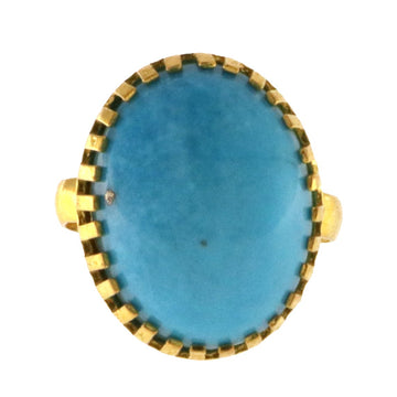 22ct Gold Real Turquoise Ring | Size U - A118049