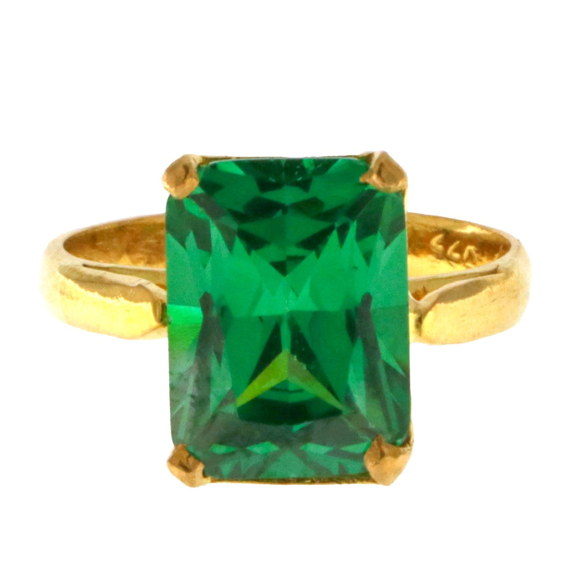 22ct Gold Emerald Colour Ring | Size M - A118054