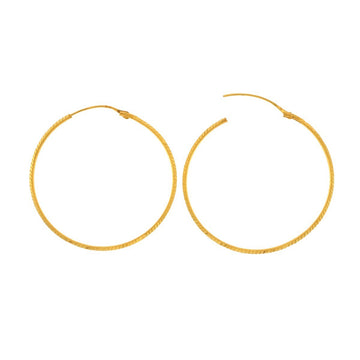 22ct Gold Large Plain Hoop Earrings - A118190