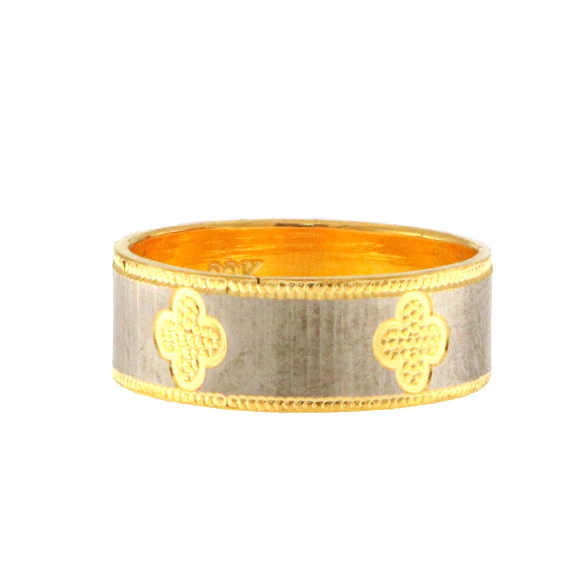 22ct Two Colour Gold Wedding Band | 6.32mm - A118260