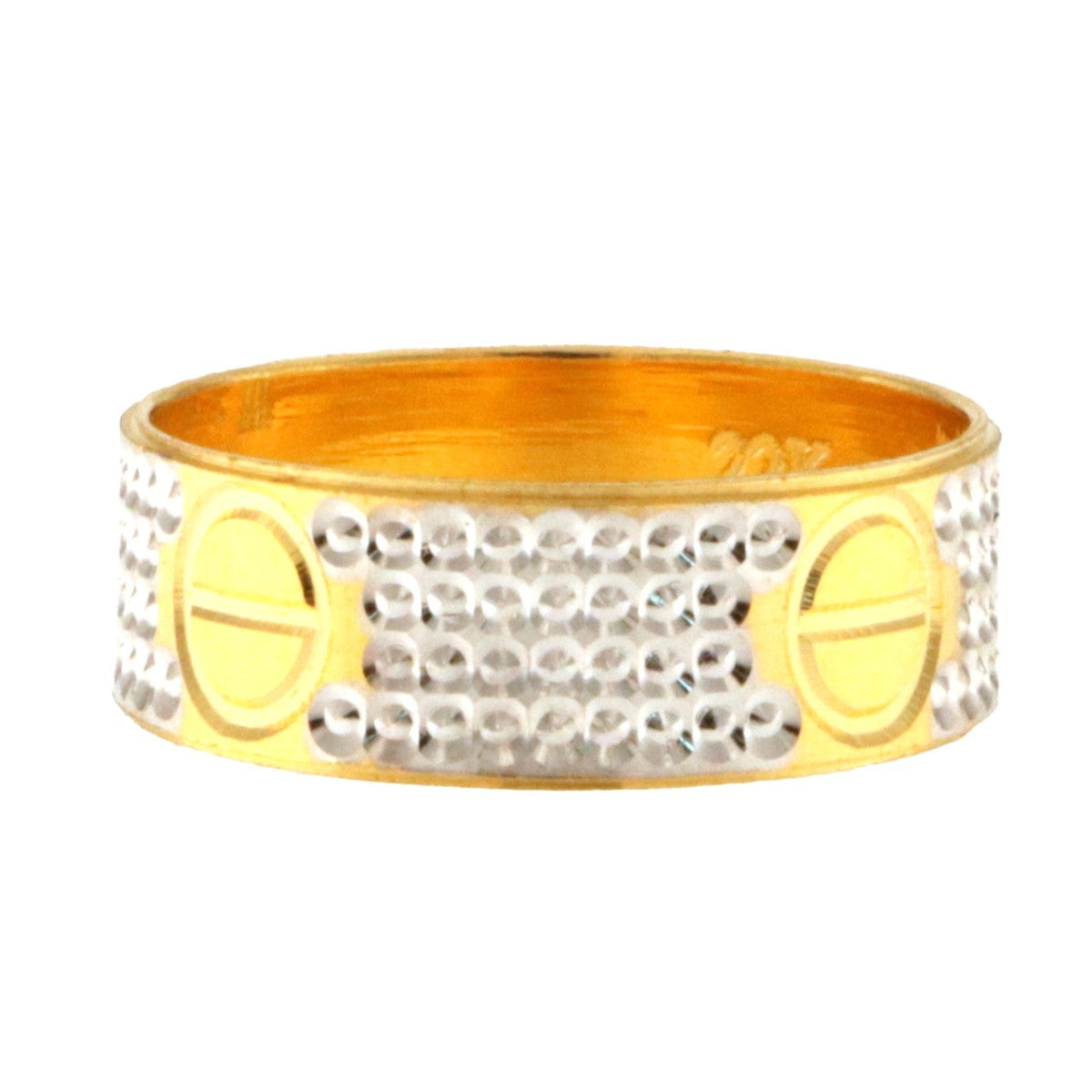 22ct Two Colour Gold Wedding Band | 6.38mm - A118261