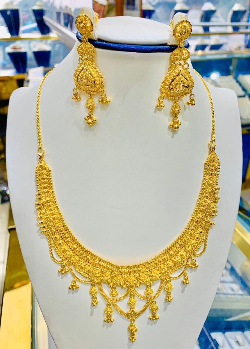 22ct Gold Filigree Necklace set - A118331