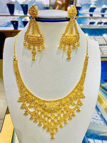 22ct Gold Filigree Necklace set - A118332