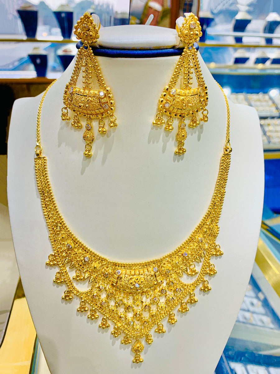 22ct Gold Filigree Necklace set - A118332