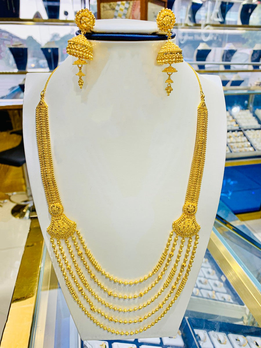 22ct Gold Filigree Rani Haar/Necklace Set - A118336