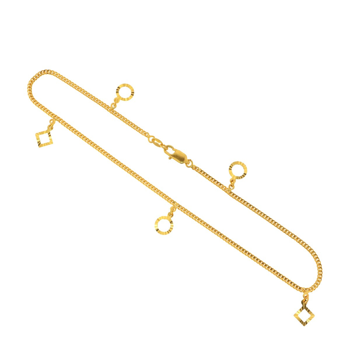 22ct Gold Charms Anklet (Single) | Weight 6.48g - A118526
