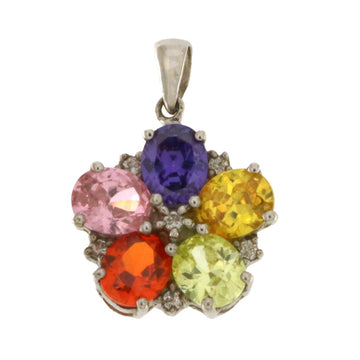 925 Sterling Silver Multi Colour Pendant - A118672
