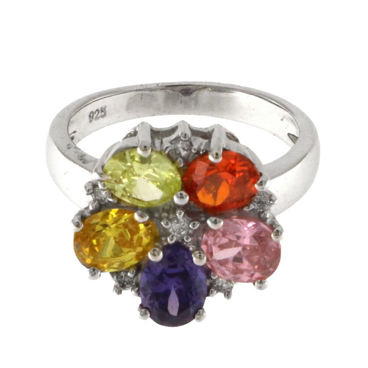 925 Sterling Silver Multi CZ Ring - A118706