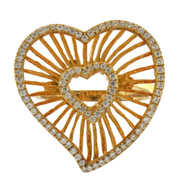 925 Sterling Silver Gold Plated Heart Ring - A118770-2