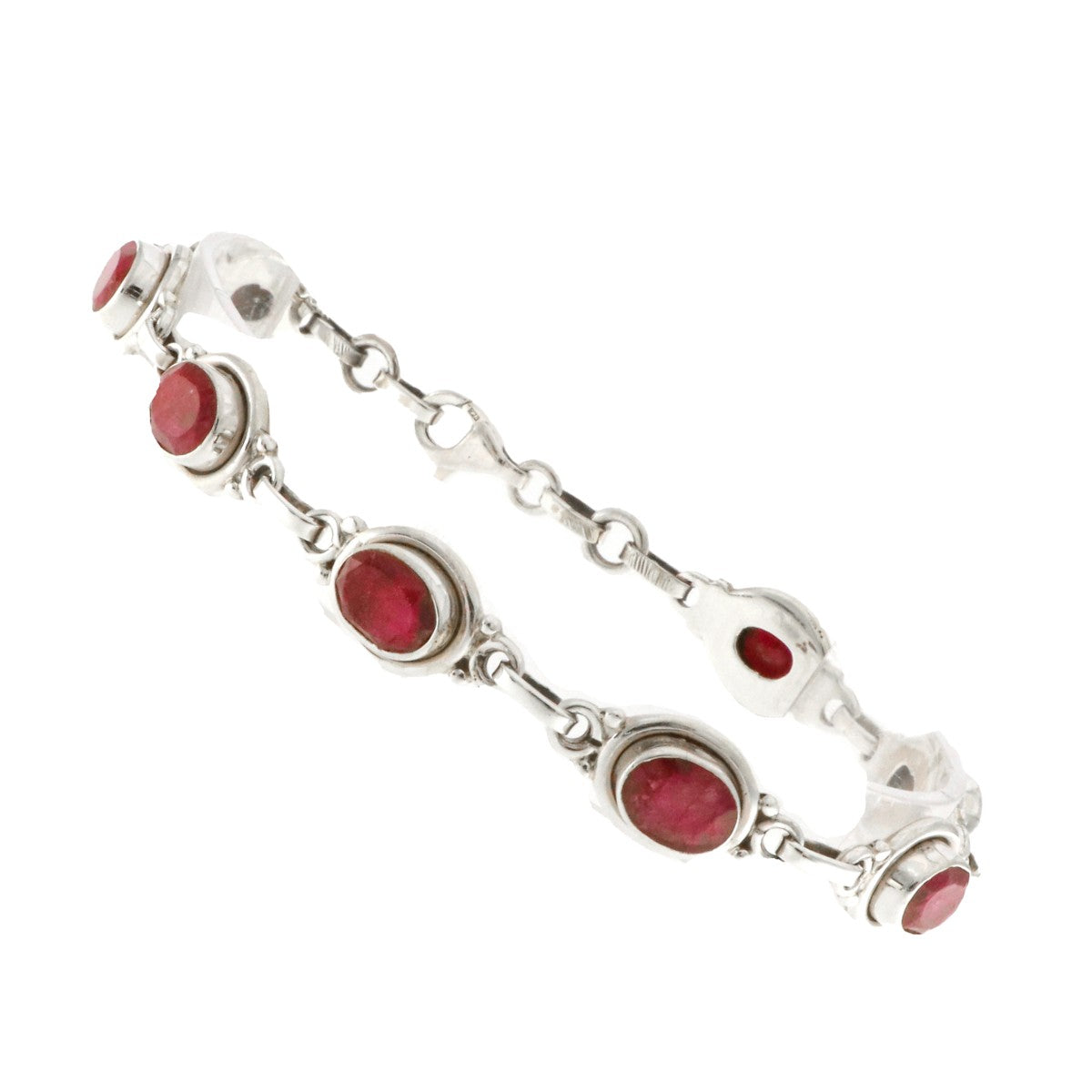 925 Sterling Silver Ruby Bracelet - A118820