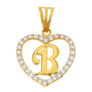 22ct Gold Heart B Pendant - A118846