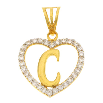 22ct Gold Heart C Pendant - A118848