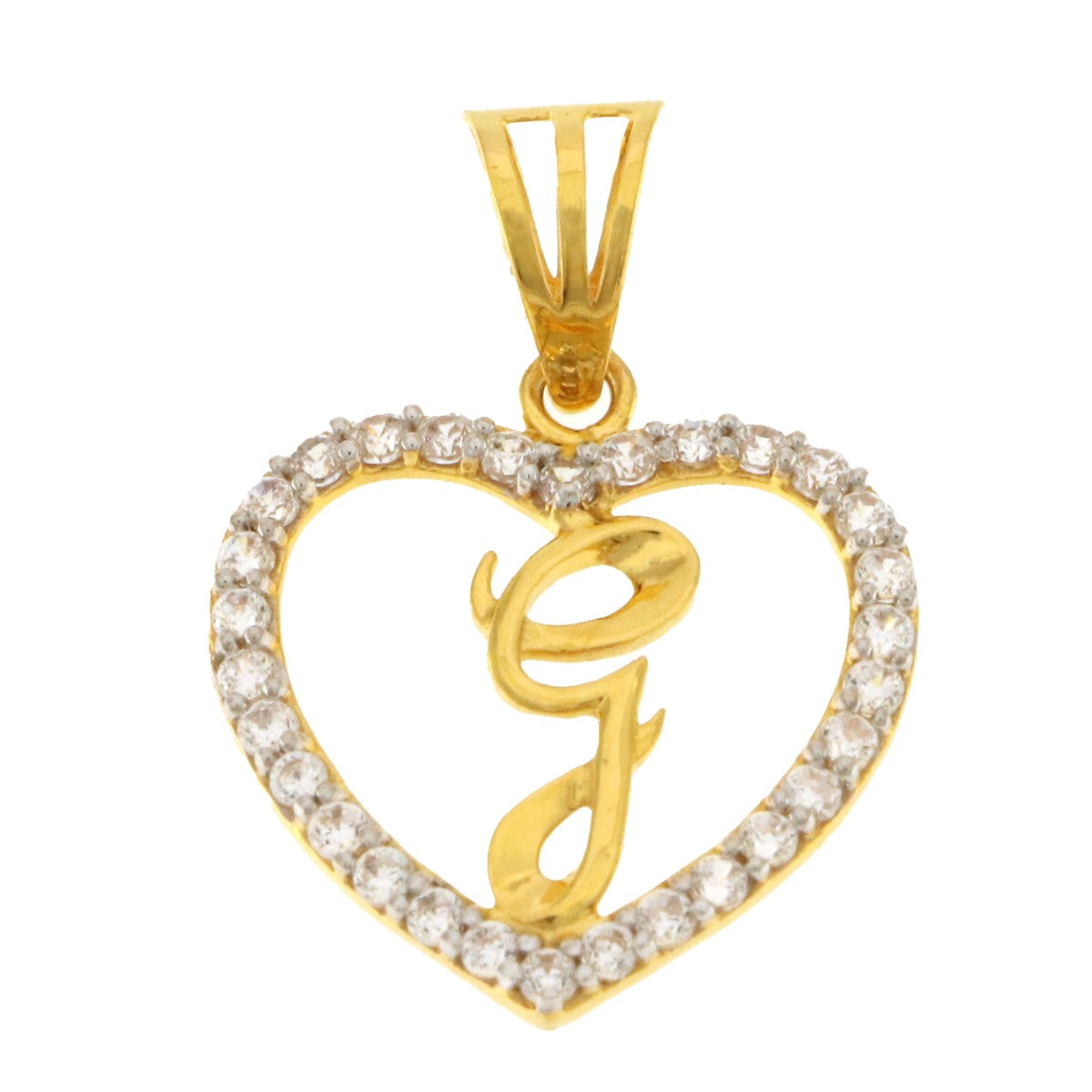 22ct Gold Heart G Pendant - A118854
