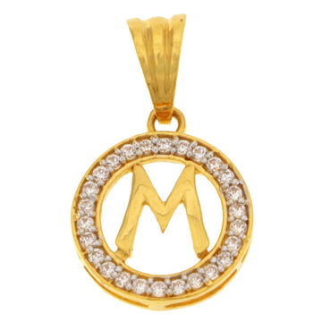 22ct Gold M Pendant - A118865