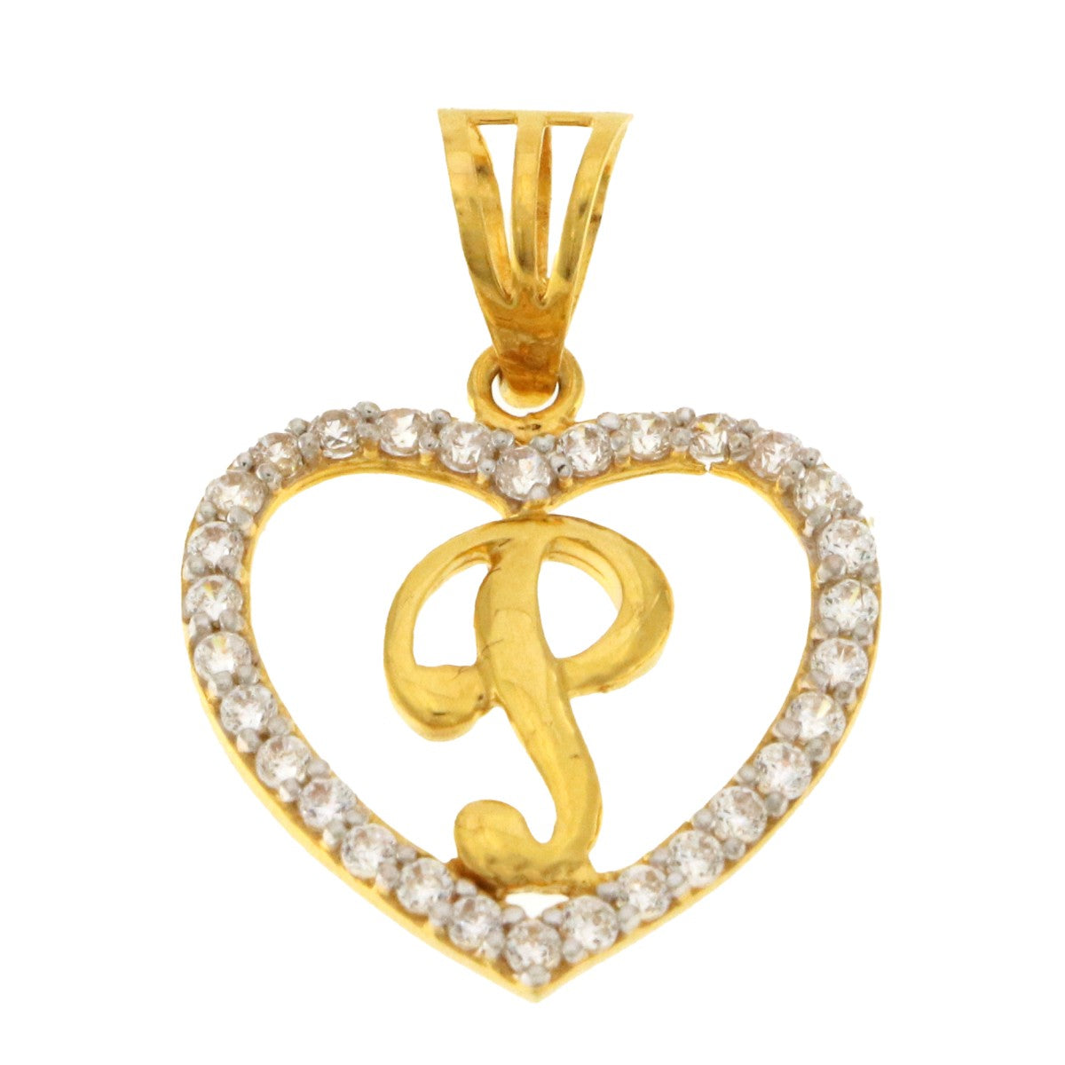 22ct Gold Heart P Pendant - A118868